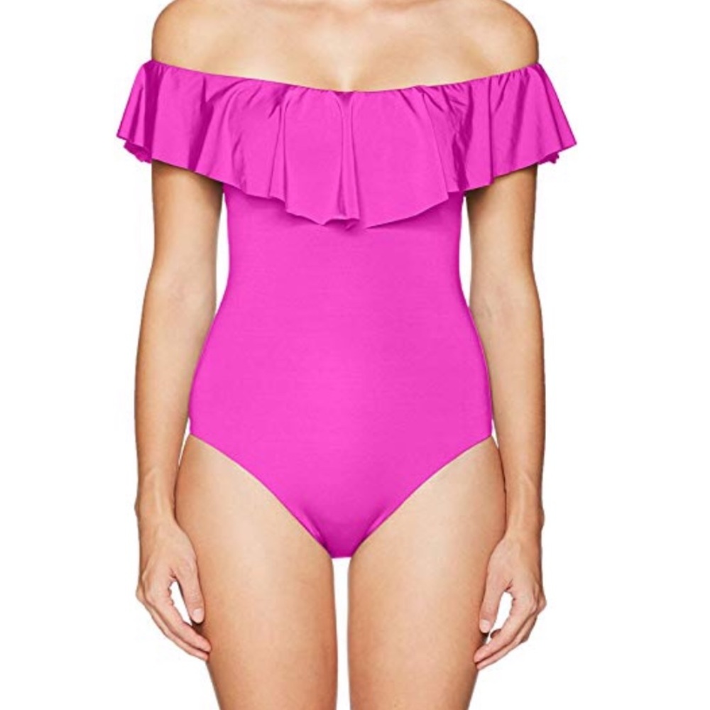 off the shoulder one piece bathing suit
